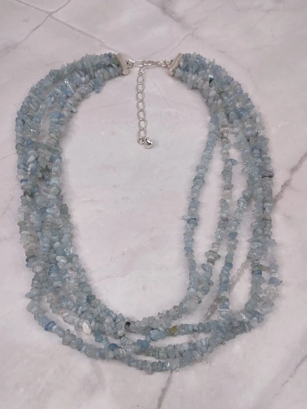 Jay King Multi-Strand Aquamarine Chip Gemstone Necklace